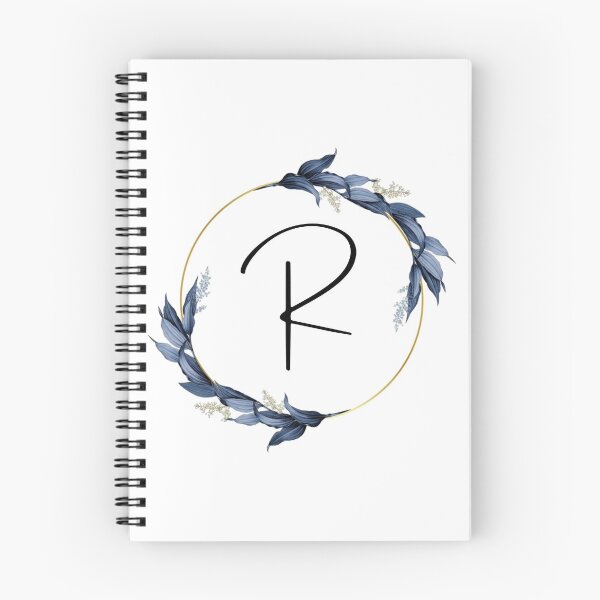 Item preview, Monogram with blue leaves letter R designed and sold by JustSeasons.