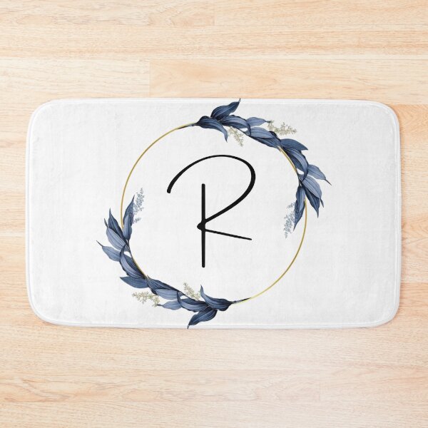 Item preview, Monogram with blue leaves letter R designed and sold by JustSeasons.
