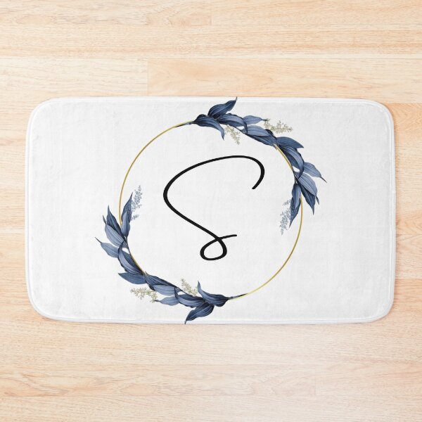 Item preview, Monogram with blue leaves letter S designed and sold by JustSeasons.