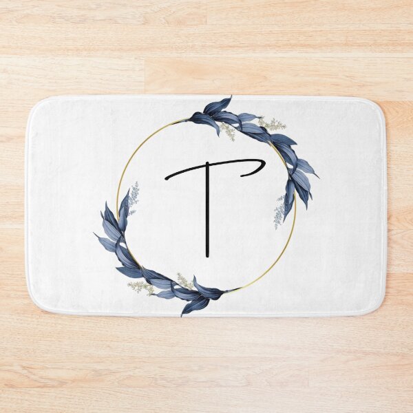 Item preview, Monogram with blue leaves letter T designed and sold by JustSeasons.