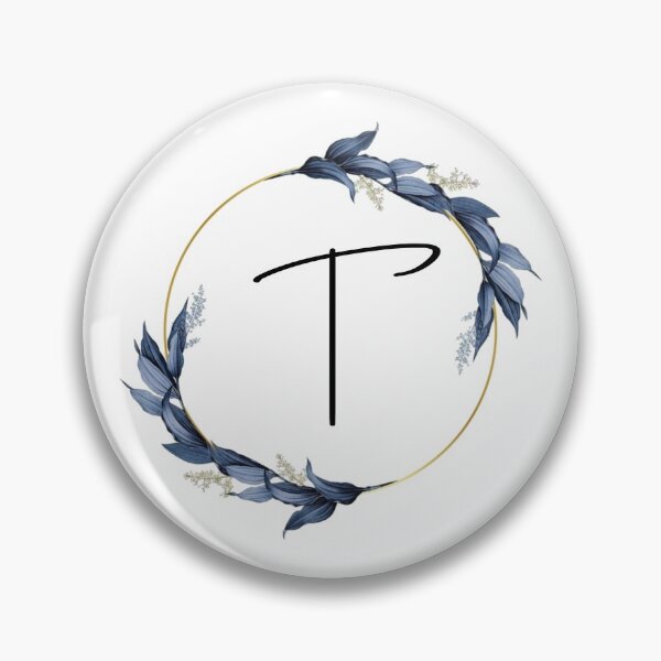 Item preview, Monogram with blue leaves letter T designed and sold by JustSeasons.