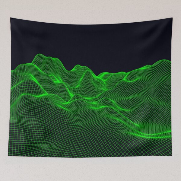 Item preview, Abstract mesh landscape cyberspace grid data Futuristic Contempraray designed and sold by WearWolfDesigns.