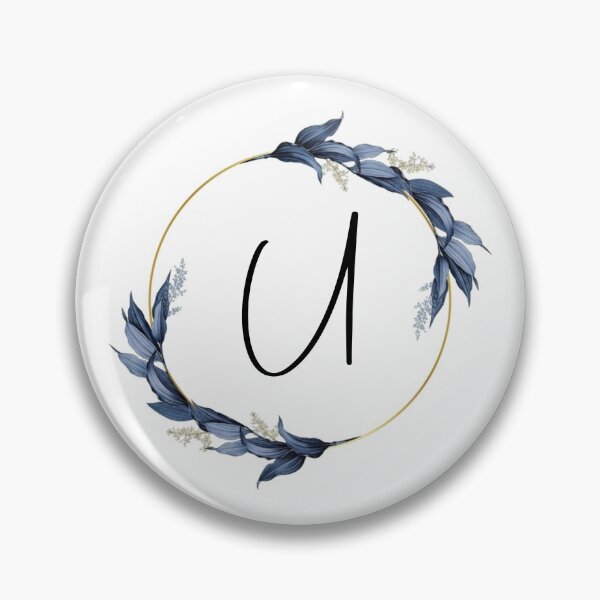 Item preview, Monogram with blue leaves letter U designed and sold by JustSeasons.