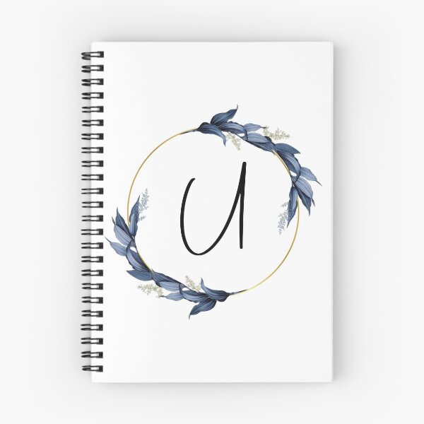 Artikelvorschau, Monogramm mit blauen Blättern Buchstabe U. entworfen und verkauft von JustSeasons.