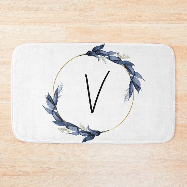 Item preview, Monogram with blue leaves letter V designed and sold by JustSeasons.