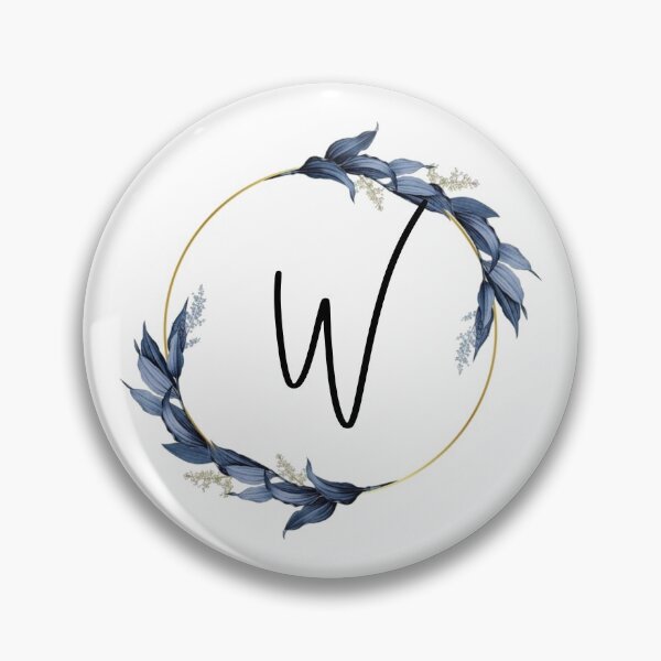 Item preview, Monogram with blue leaves letter W designed and sold by JustSeasons.