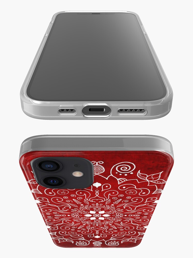 Alternate view of Mandala Vivid Red iPhone Case & Cover