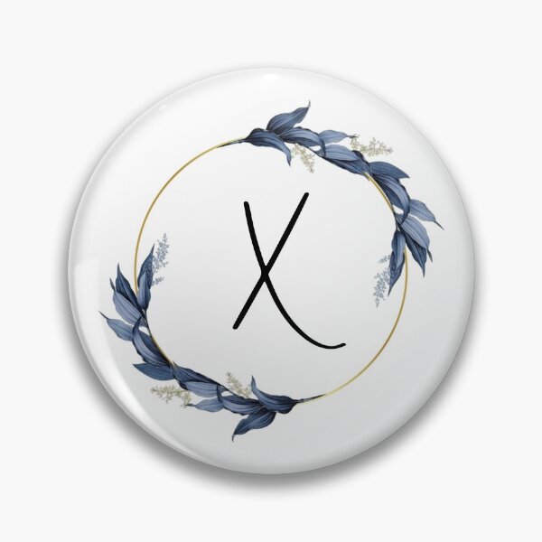 Item preview, Monogram with blue leaves letter X designed and sold by JustSeasons.