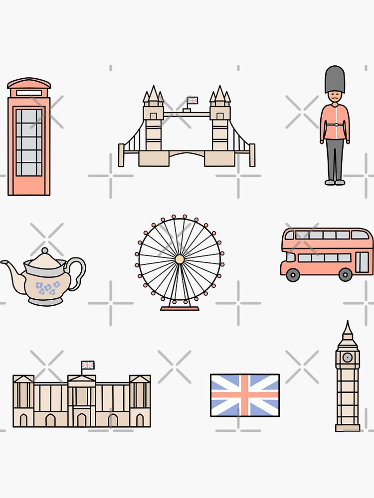 Thumbnail 3 of 3, Sticker, London pack designed and sold by Pastel-PaletteD.