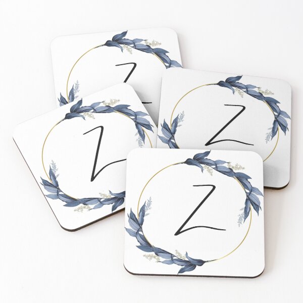 Item preview, Monogram with blue leaves letter Z designed and sold by JustSeasons.