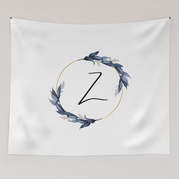 Item preview, Monogram with blue leaves letter Z designed and sold by JustSeasons.