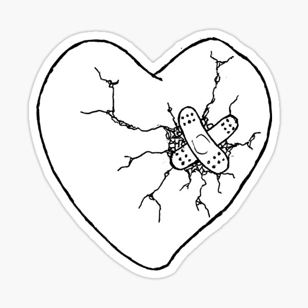 Corazón roto curado Pegatina