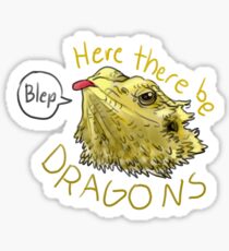 Here There Be DRAGONS Sticker
