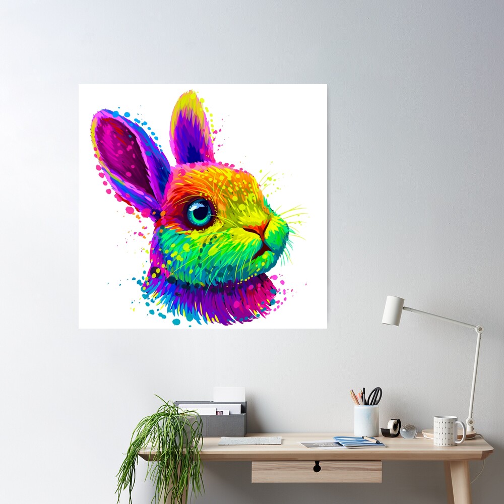 RABBIT 2 CANVAS BOARD 6'*8'+ 6 Poster Colors +NEON Tempera Paint