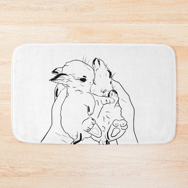 Item preview, rabbits in hands designed and sold by Anastasiia Yurevych.
