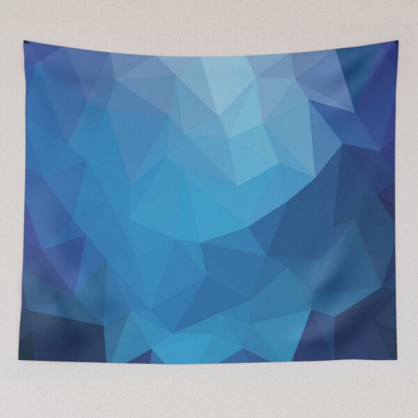 Item preview, Abstract blue light triangle polygon Rumpled abstract Geometric Triangle Shapes designed and sold by WearWolfDesigns.