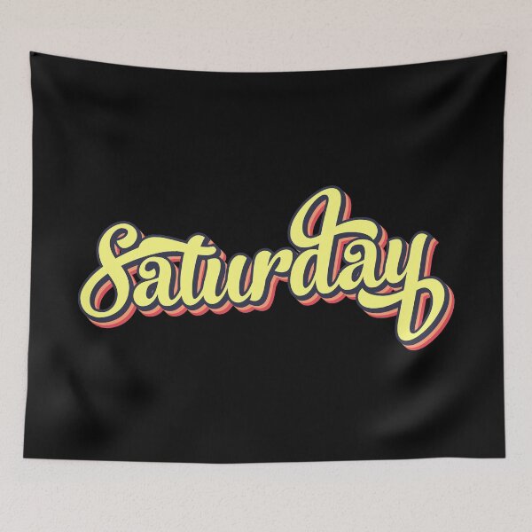 Item preview, Retro colorful font saturday designed and sold by PrintsyGal.