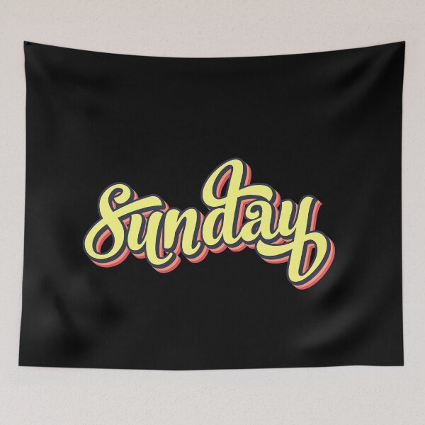 Item preview, Retro colorful font sunday designed and sold by PrintsyGal.