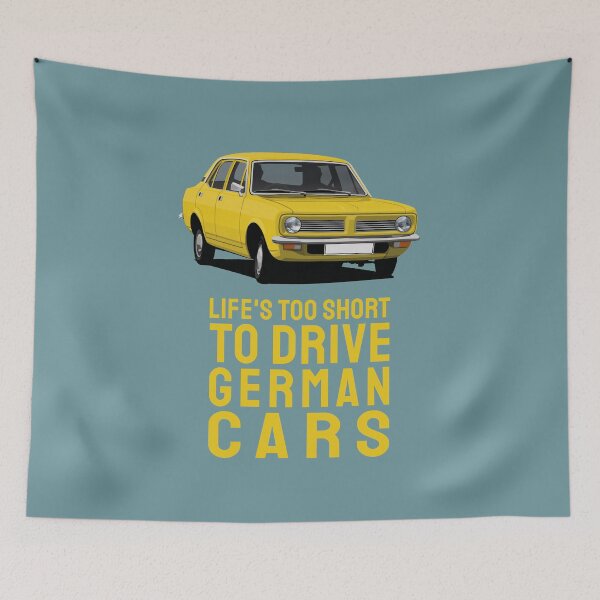 Item preview, Life's too short to drive German cars - Morris Marina - yellow devil designed and sold by knappidesign.
