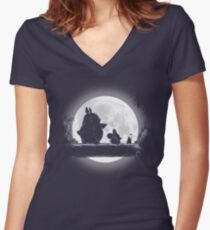 Hakuna Totoro Women's Fitted V-Neck T-Shirt