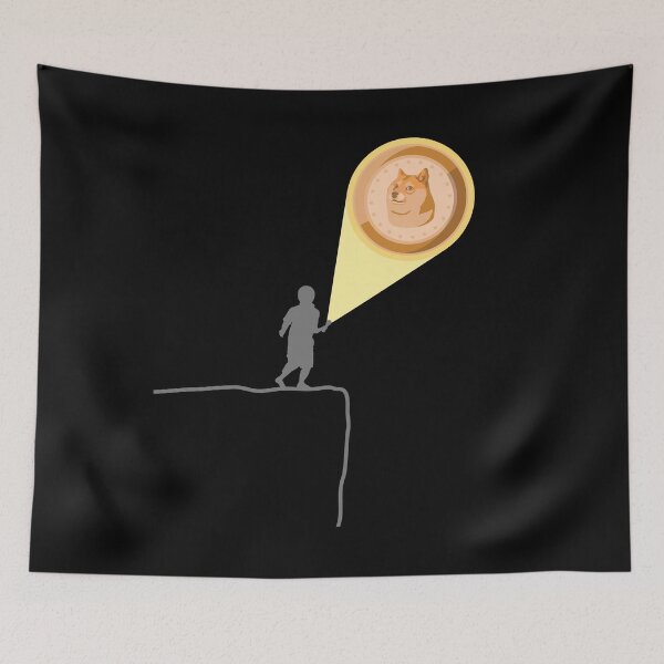 Item preview, A Boy With A Flashlight Discovers A Dogecoin Sign designed and sold by Paulina Vanlife.