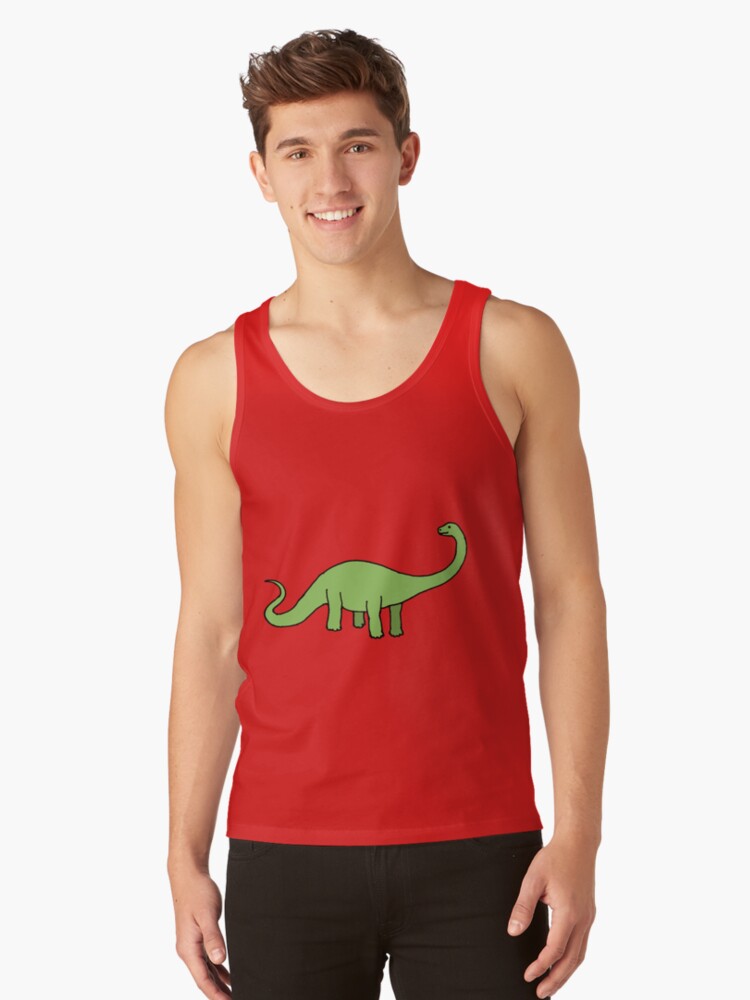 Thumbnail 1 of 3, Tank Top, Happy Diplodocus - dinosaur design by Cecca Designs designed and sold by Cecca-Designs.