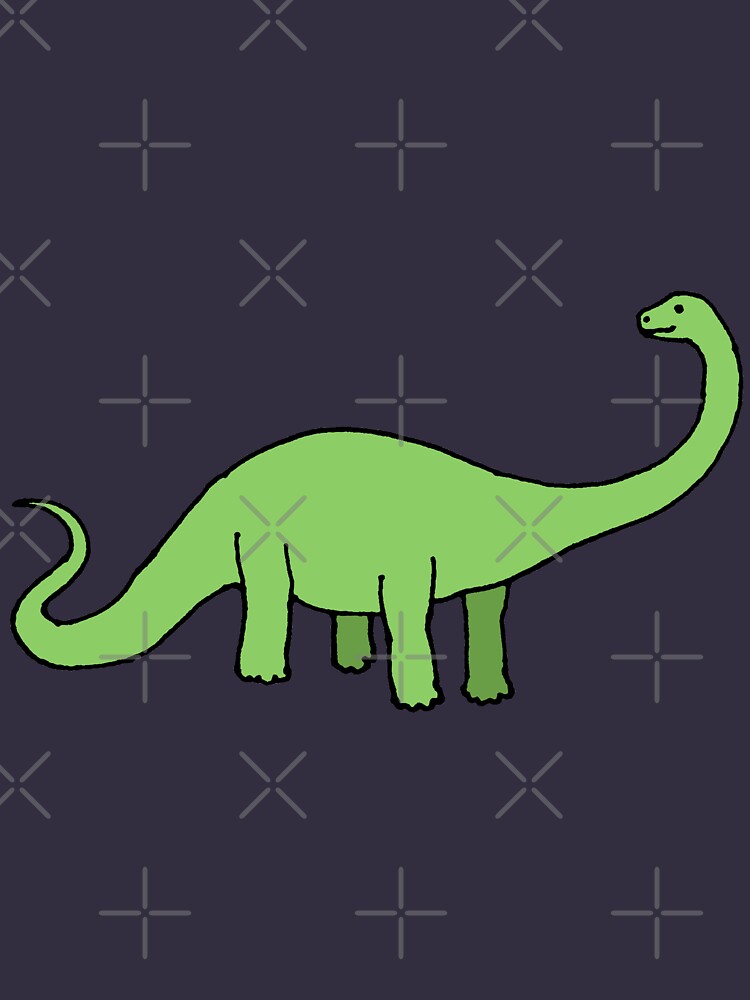 Thumbnail 3 of 3, Racerback Tank Top, Happy Diplodocus - dinosaur design by Cecca Designs designed and sold by Cecca-Designs.
