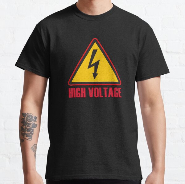 High Voltage Highway Road Sign Classic T-Shirt