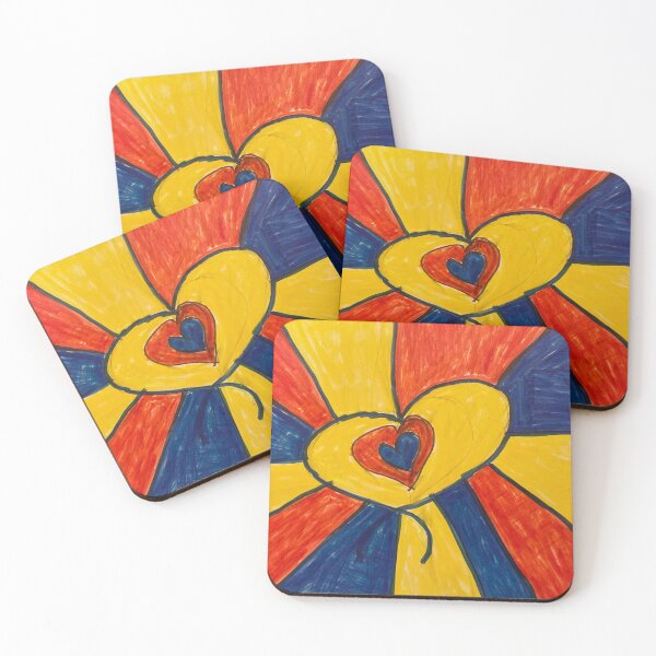 Item preview, WATERCOLOR PRIMARY COLORS HEART PATTERN  designed and sold by RetroPlaceee.