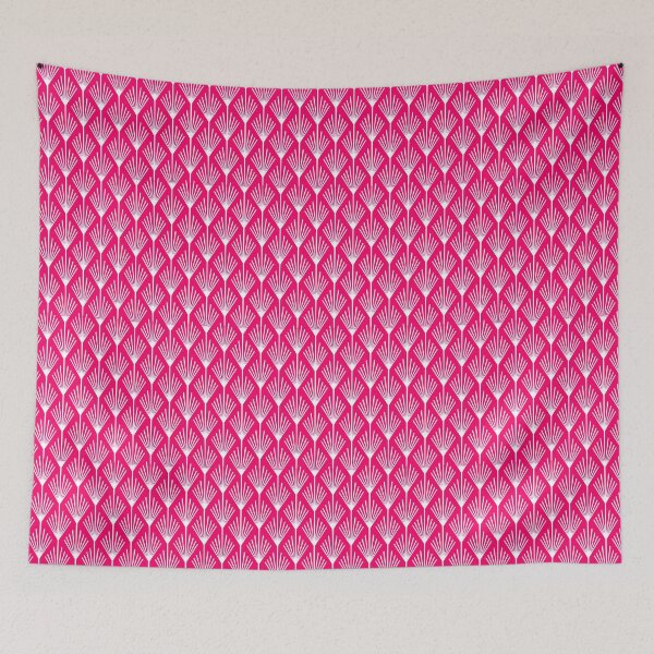 Aperçu de l'œuvre Fond uni rubis et motif art déco blanc créée et vendue par Brontorino.