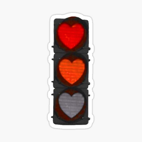 heart traffic lights Sticker