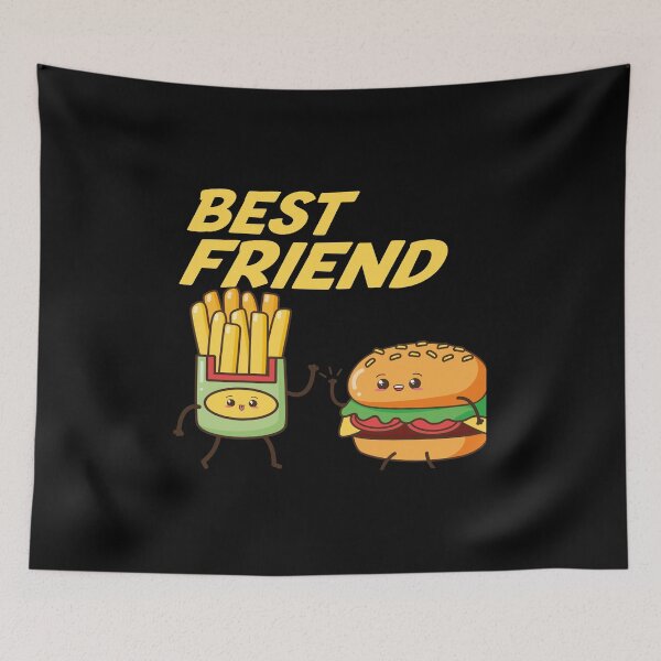 Aperçu de l'œuvre MEILLEURS AMIS FRITES ET BURGER, AMOUREUX DE LA NOURRITURE, CADEAU POUR LA NOURRITURE créée et vendue par justbejoker.