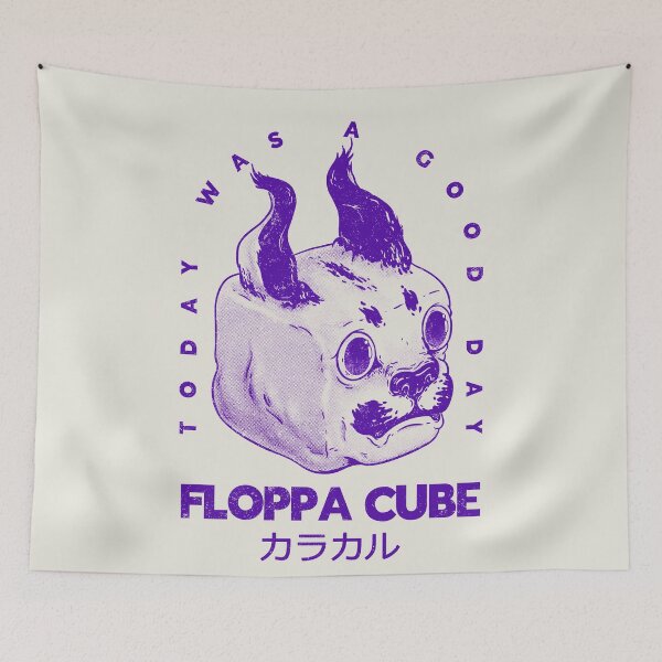 Item preview, Floppa Cube - Today Was A Good Day (One color) | Flop Flop Happy Floppa Friday | Racist War Crime Fun Tax Fraud | Original Fanart Fan Art Merch Pet Mat Bandana Cat designed and sold by Any Color Designs.
