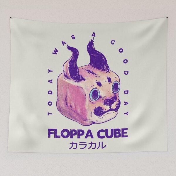 Item preview, Floppa Cube - Today Was A Good Day | Flop Flop Happy Floppa Friday | Racist War Crime Fun Tax Fraud | Original Fanart Fan Art Merch Pet Mat Bandana Cat designed and sold by Any Color Designs.