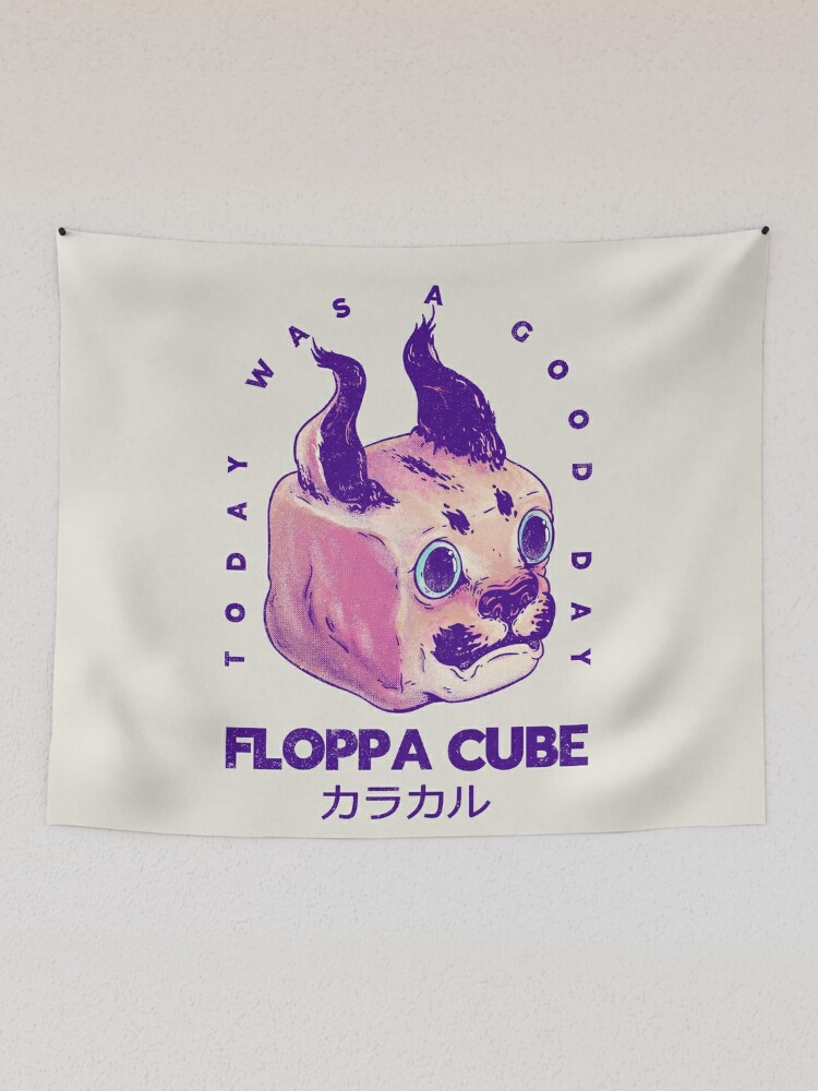 Floppa Cube - Today Was A Good Day | Flop Flop Happy Floppa Friday | Racist  War Crime Fun Tax Fraud | Original Fanart Fan Art Merch Pet Mat Bandana