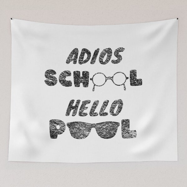 Item preview, Adios School Hello Pool - glasses black text design designed and sold by thehappylamb.