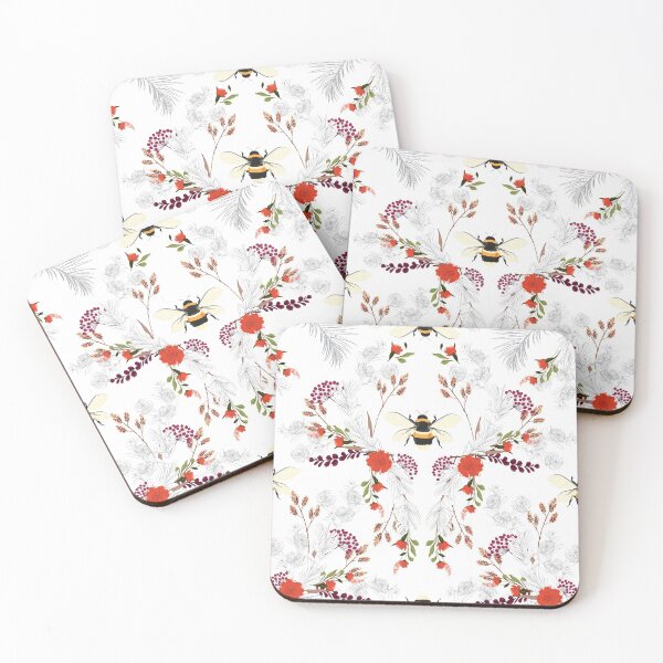 Item preview, Vintage Floral Bumble Bee Pattern designed and sold by RipeAndRuin.