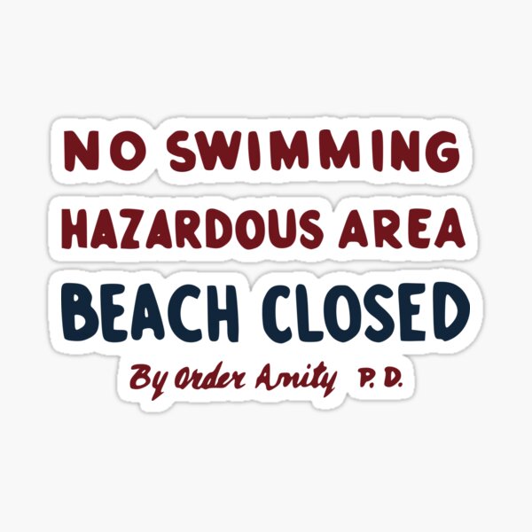 Item preview, No Swimming Sign from movie "Jaws" designed and sold by Bosco T. Jones.