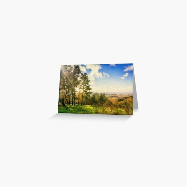 Sun Rays Over Clent Hills Greeting Card