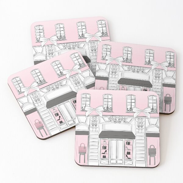 Item preview, Fashion boutique vitrine shop pink girly illustration designed and sold by Lalanacliparts.