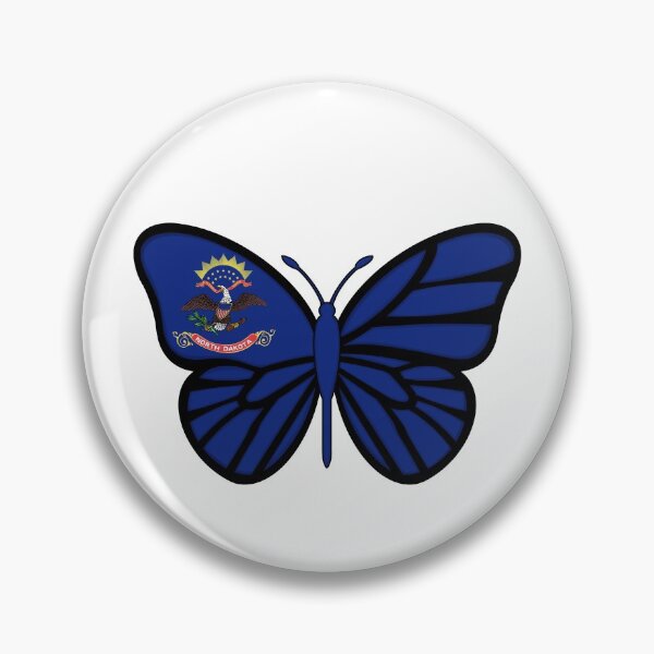 Item preview, State of North Dakota Flag Butterfly On White designed and sold by Gsallicat.