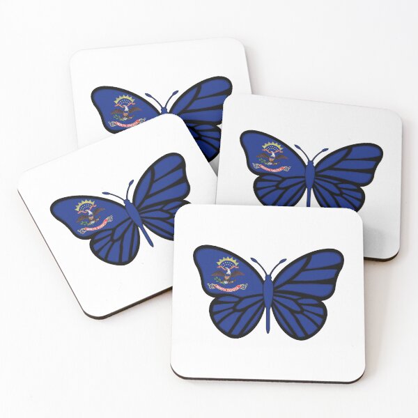 Item preview, State of North Dakota Flag Butterfly On White designed and sold by Gsallicat.