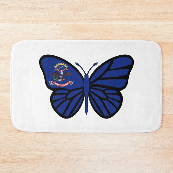 Item preview, State of North Dakota Flag Butterfly On White designed and sold by Gsallicat.