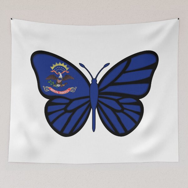 Item preview, State of North Dakota Flag Butterfly On White designed and sold by Gsallicat.