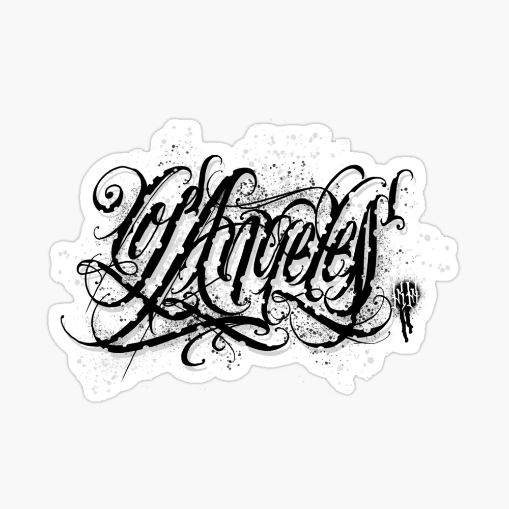 Los Angeles Custom Letters Script | Art Board Print