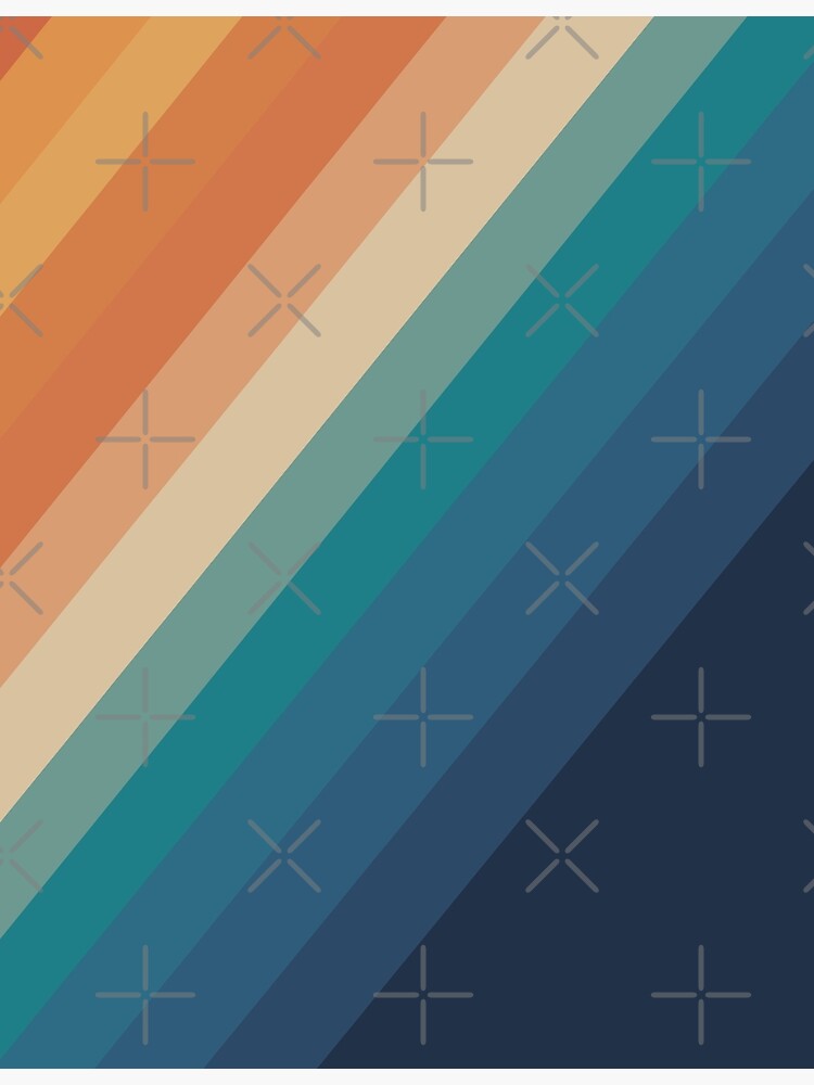 Thumbnail 3 of 3, Art Print, Retro Rainbow Stripes Diagonal 70's pattern designed and sold by bird767.