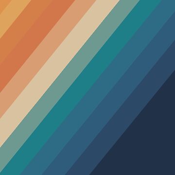 Artwork thumbnail, Retro Rainbow Stripes Diagonal 70's pattern by Rachel McNeil
