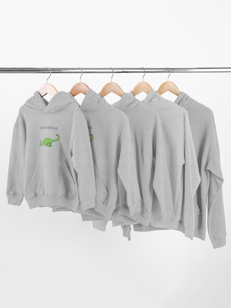 Alternate view of #Diplodocus - dinosaur design by Cecca Designs Kids Pullover Hoodie