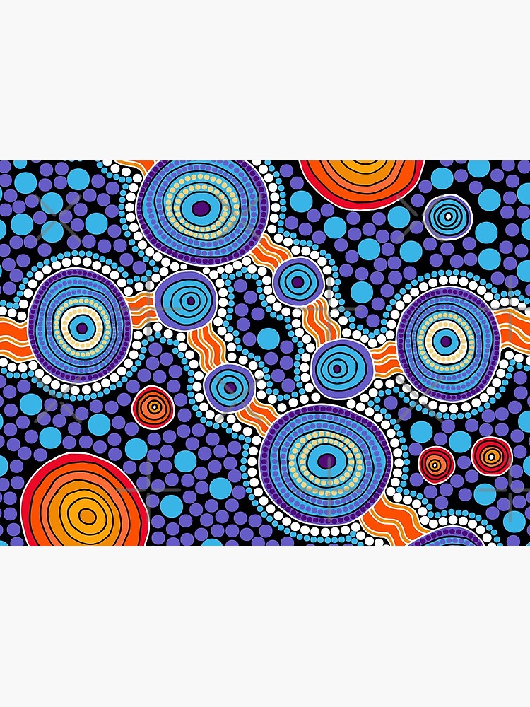 Authentic Aboriginal Art - The Journey Blue by HogarthArts