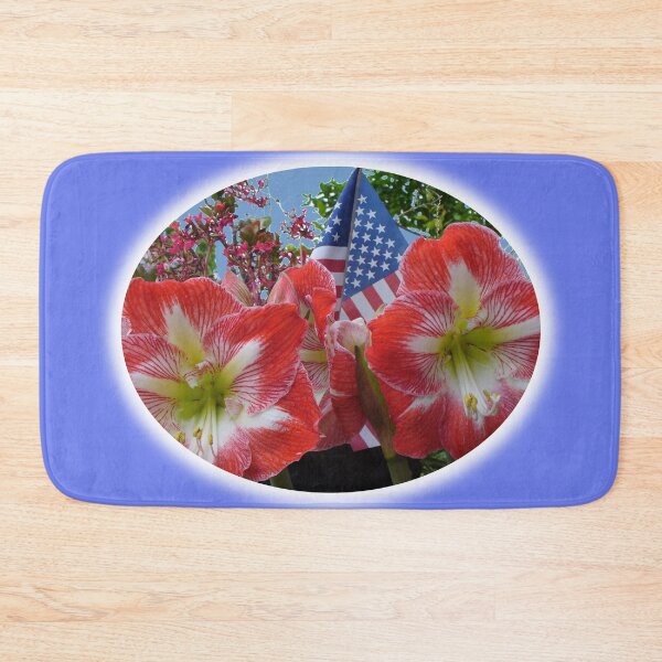 Item preview, Flag Day 2021 Design - Amaryllis - Beautiful Red, White Flowers with USA Flag. designed and sold by ThisNThatImages.